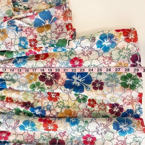 Mochi Dress Women Small Floral Red Blue Yellow Smocked Flare Sleeve Off Shoulder - Picture 16 of 16